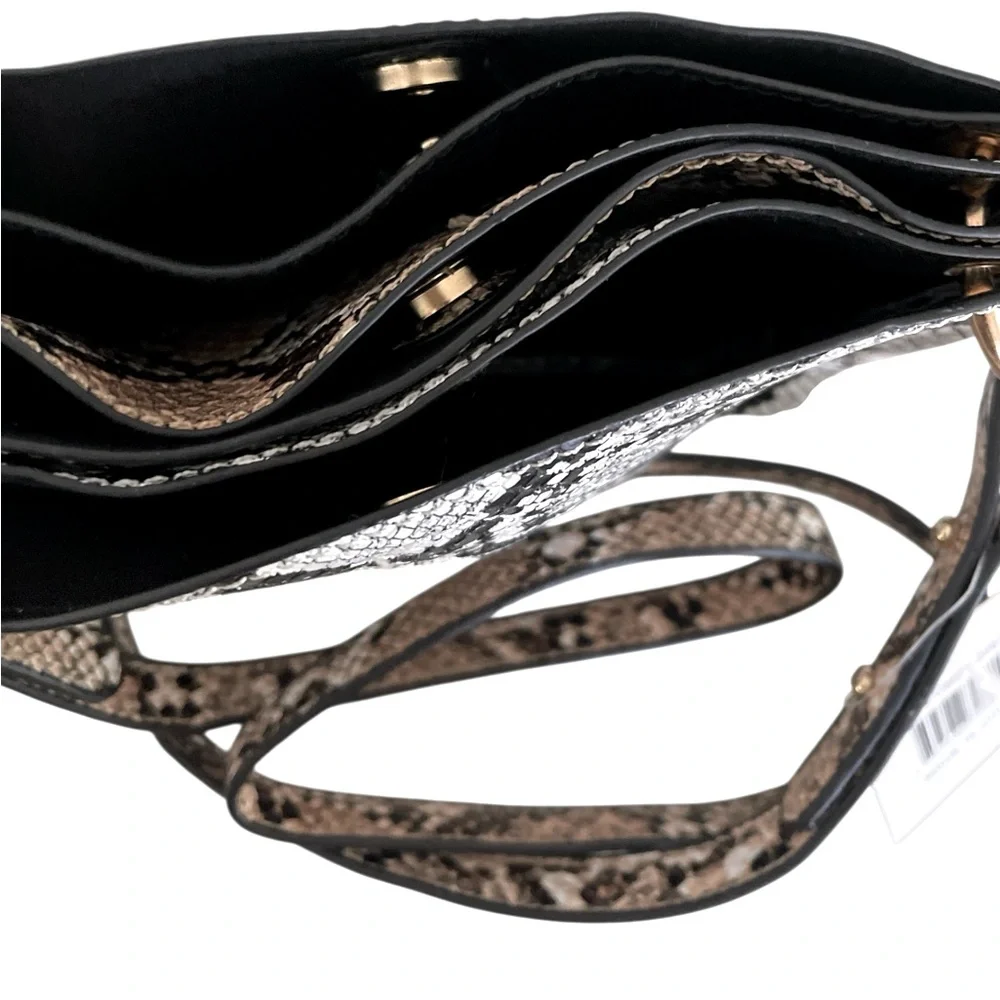 TRI-COLOR SNAKE PRINT MULTI COMPARTMENT BOUTIQUE CROSSBODY BAG